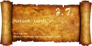 Hatsek Teréz névjegykártya